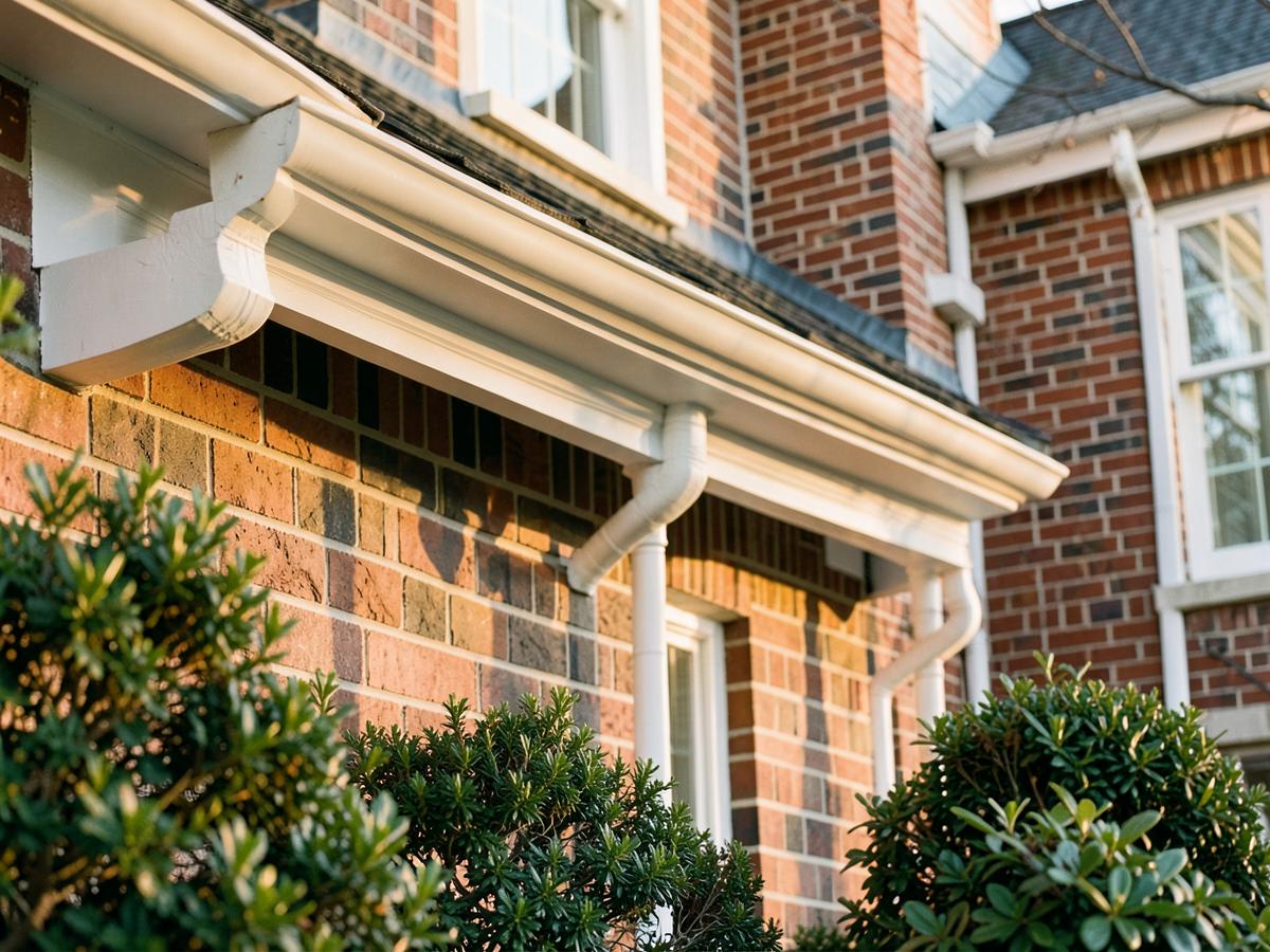 Gutters and roofline of a brick Northern Virginia home